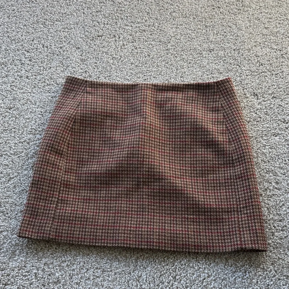 Sezane Malia Mini Skirt, Brown Houndstooth - Picture 4 of 6